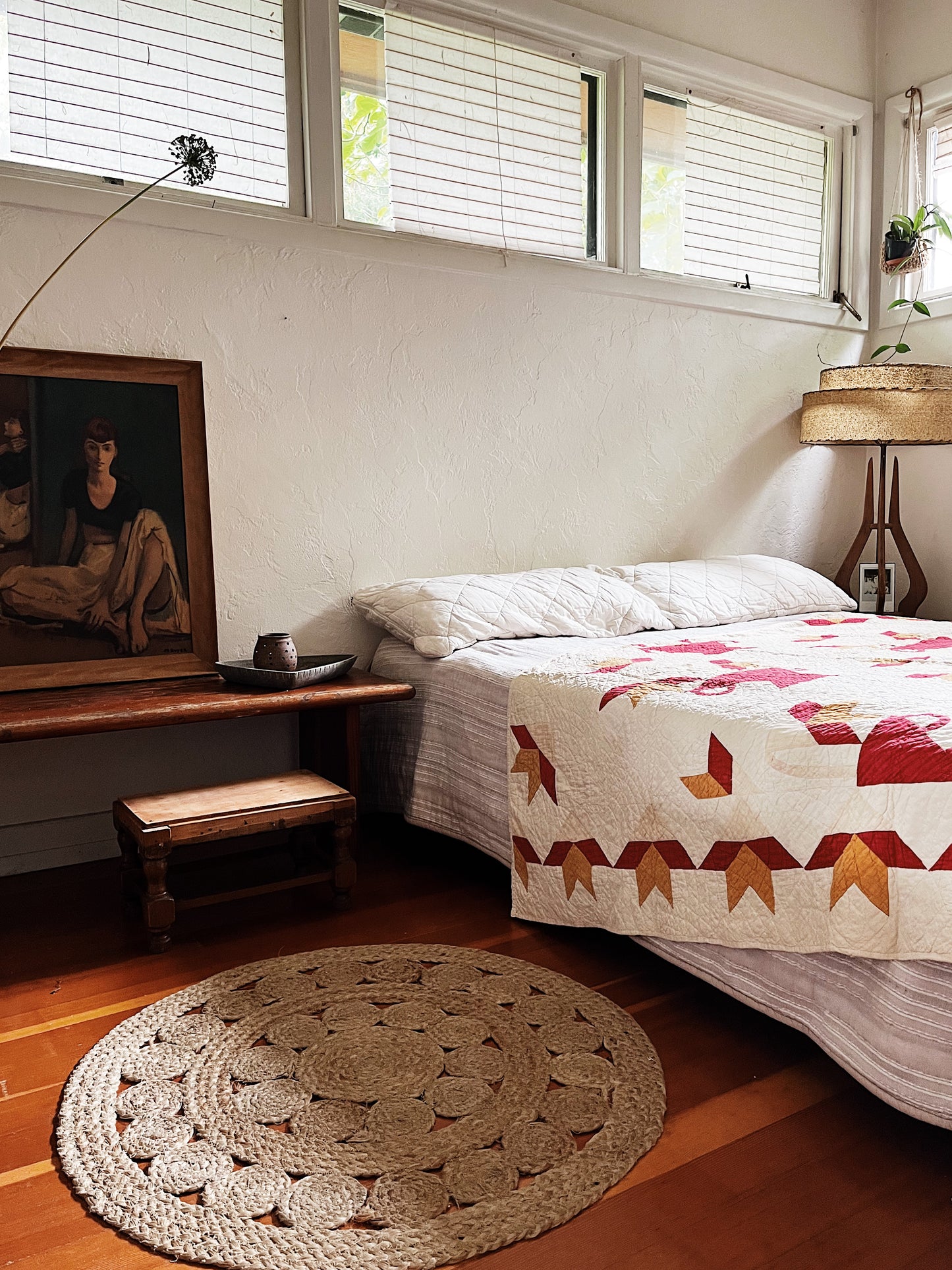 Vintage Flower Vase Cotton Quilt