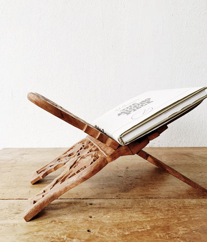 Large Vintage Carved Wood Bookstand