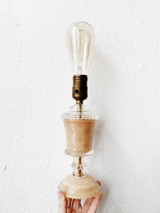Vintage Two Tone Cut Glass Lamp