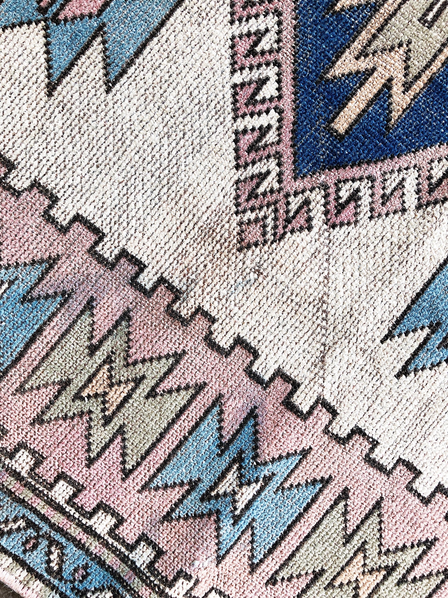 Vintage Turkish Kars Wool Kilim Rug