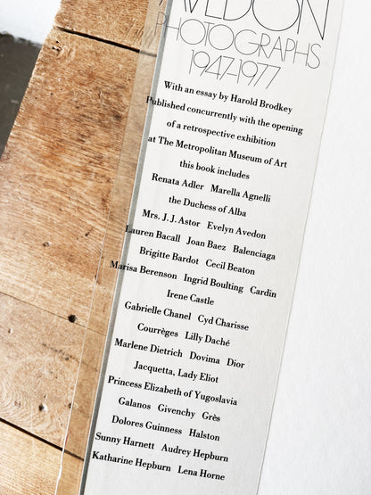 First Ed. Richard Avedon Photography Book