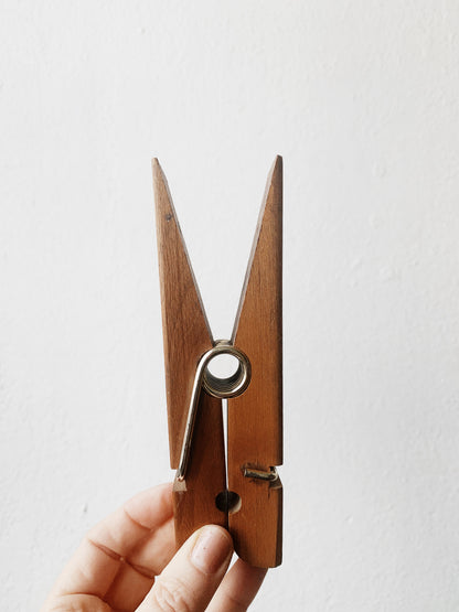 Large Vintage Wood Paperclip