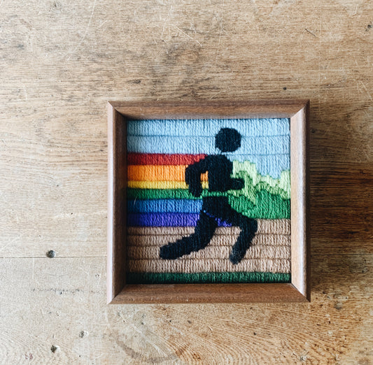 RESERVED SARAH Vintage Framed Needlepoint