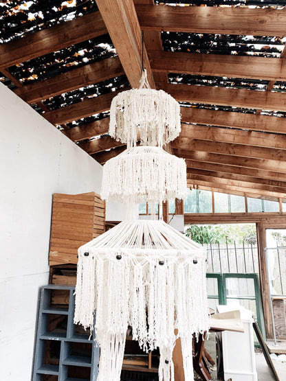 Huge Vintage Hanging Macrame Art / Table