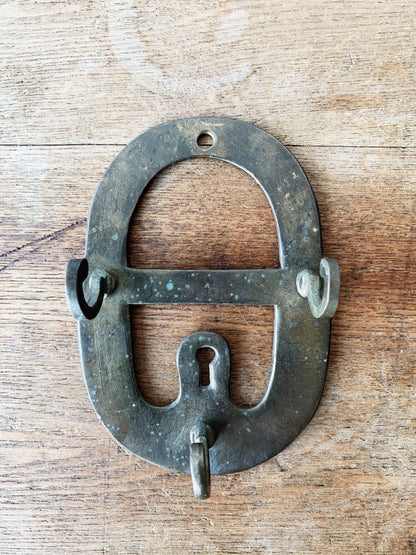 Vintage Triple Brass Hook / Key or Jewelry Holder