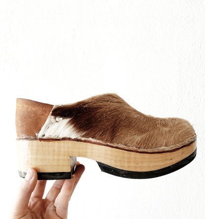 Vintage Multnomah Pony Hair Clogs