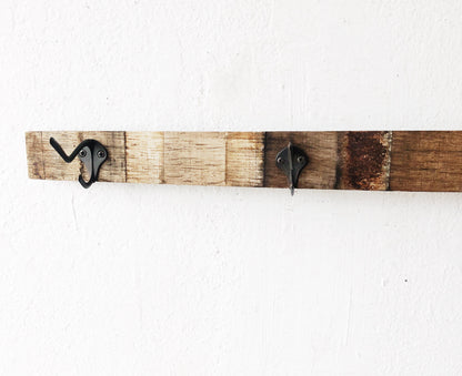 Vintage Barrel Stave Coat Rack