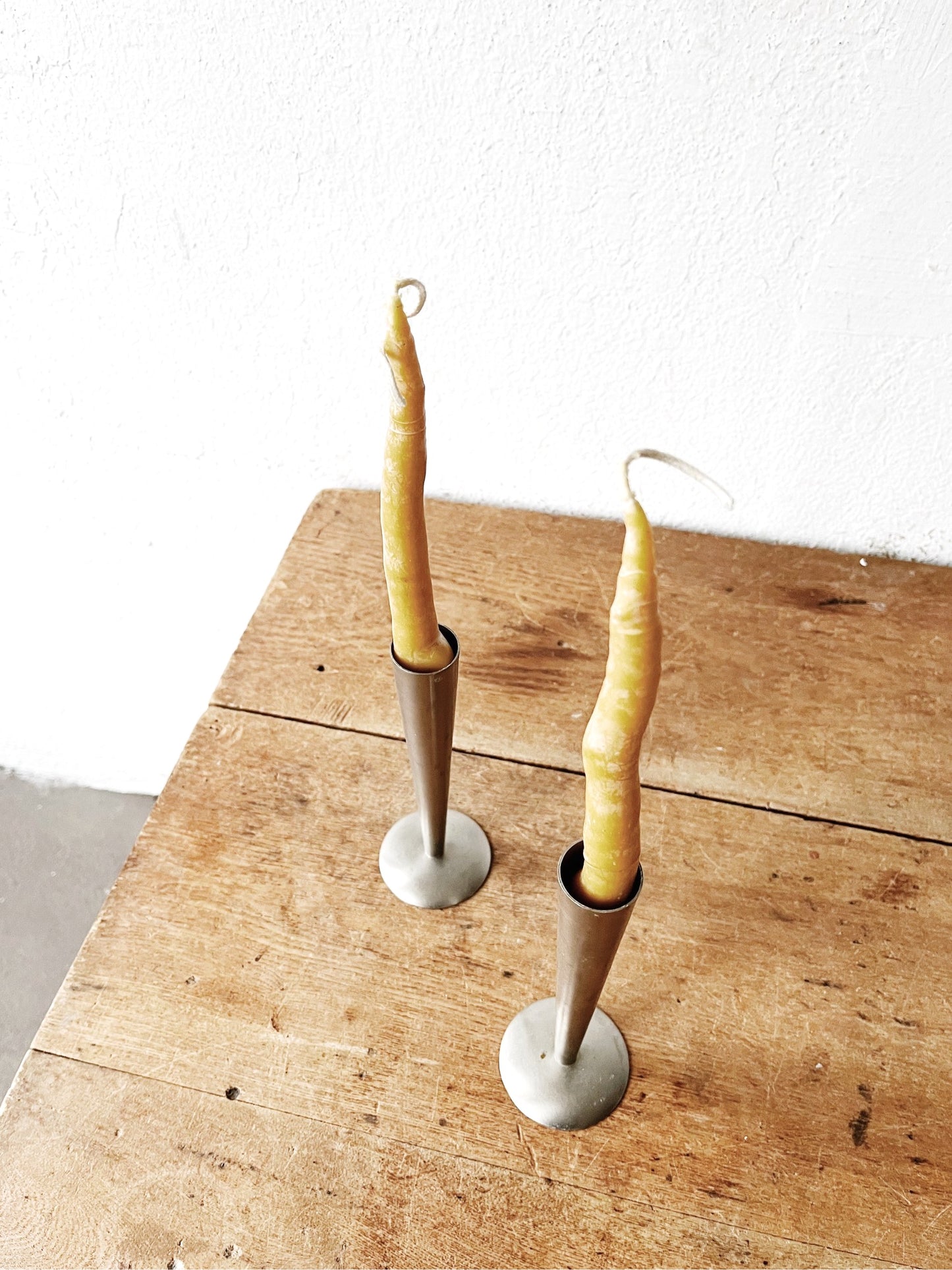 Modernist Pewter Candleholders