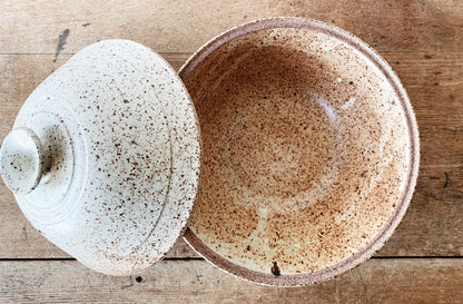 Vintage Lidded Stoneware Bowl