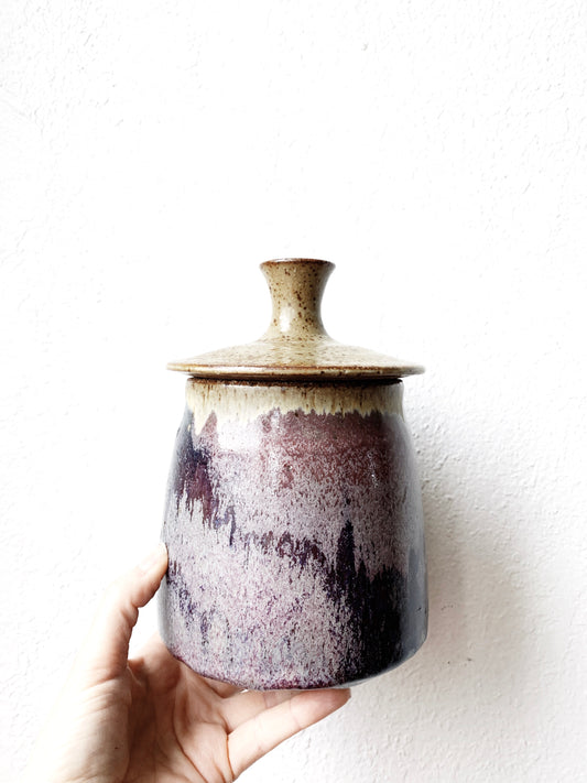 Vintage Lidded Pottery Canister