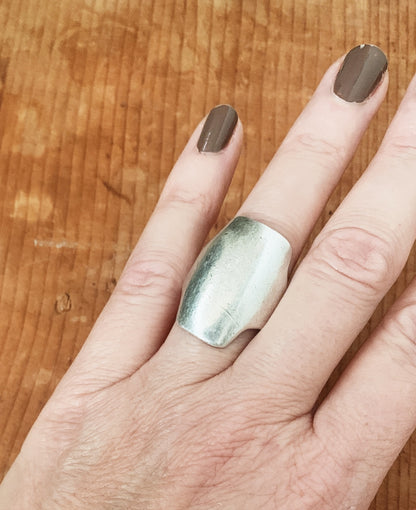 Vintage Silver Shield Ring