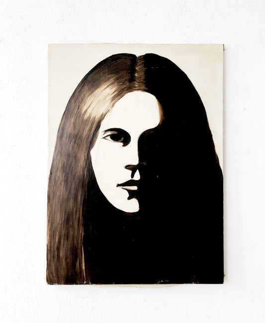 Large Original 1970s Painting on Canvas