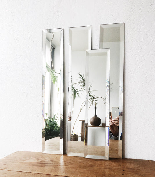 Vintage Beveled Glass Wall Mirror Panel (single)