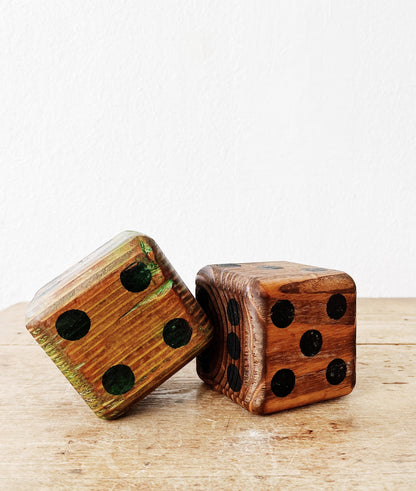 Pair Handmade Folk Art Dice