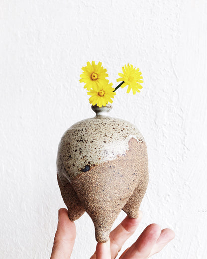 Vintage Handmade Footed Weed Pot