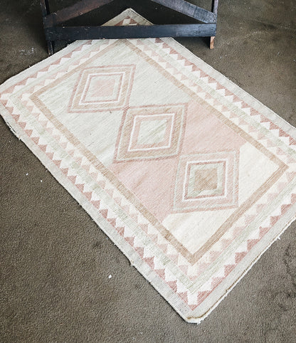 Vintage Blush Wool Kilim