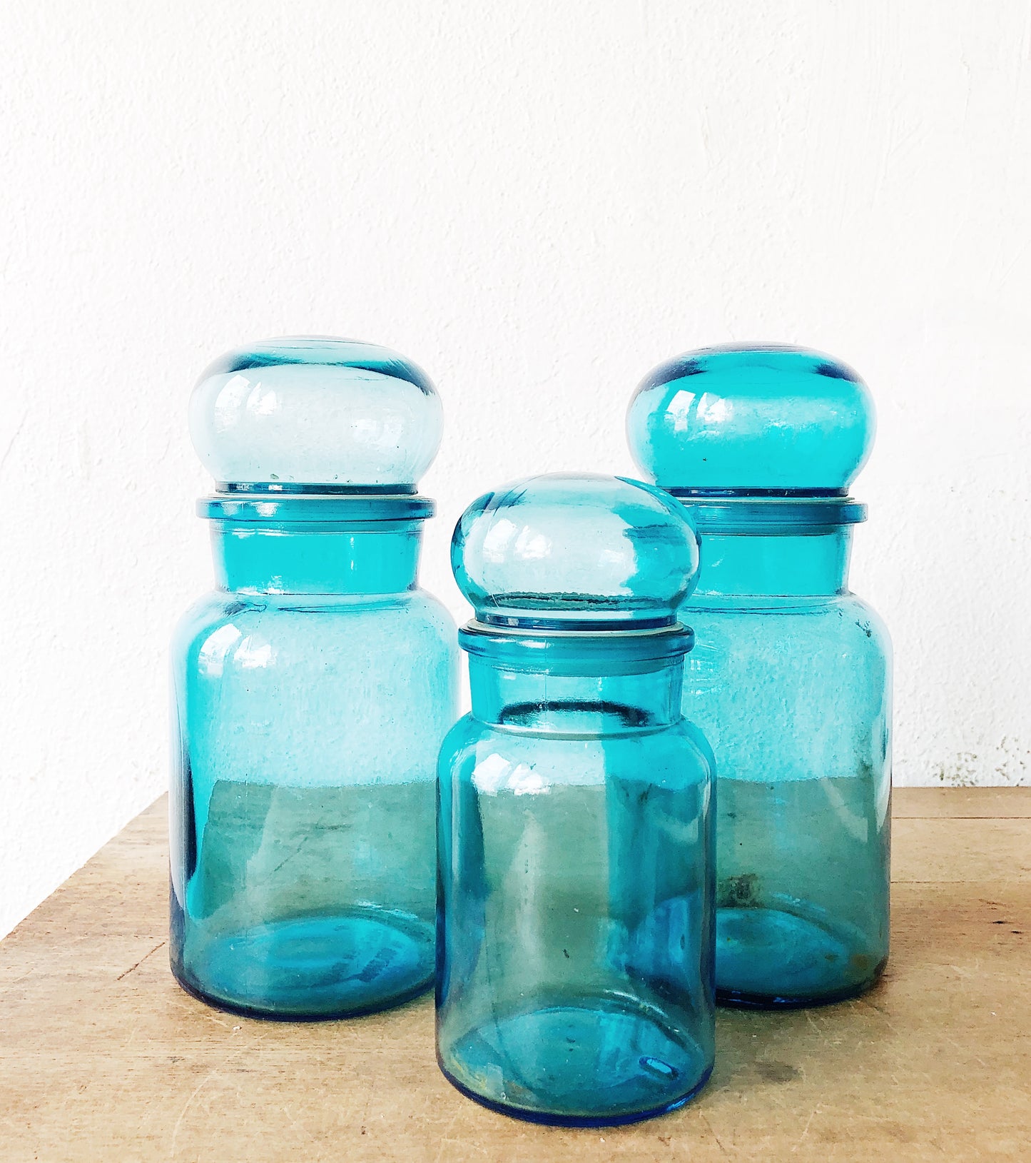 Reserved for JJ Vintage Belgian Glass Apothecary Jars