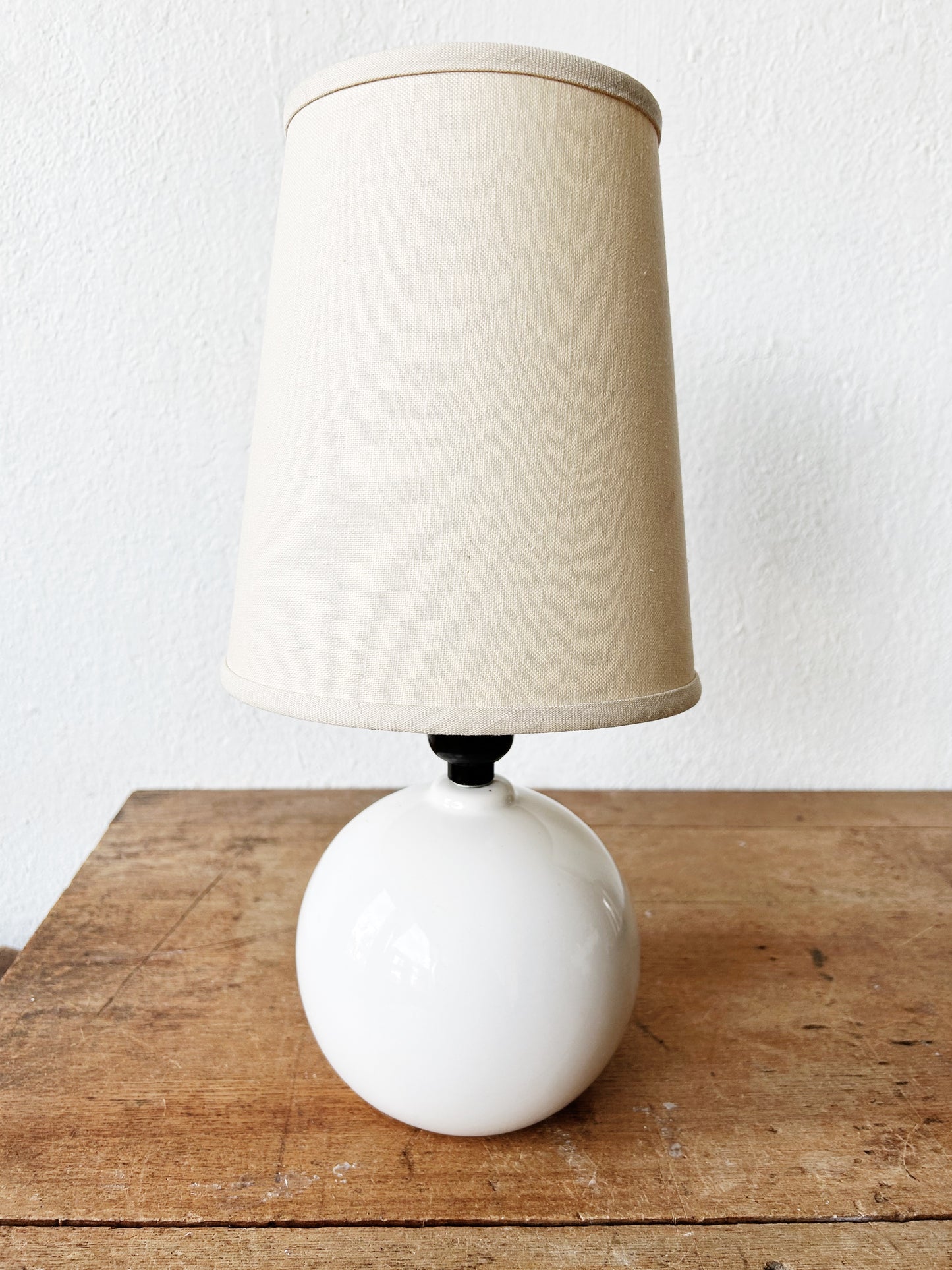 Vintage White Ceramic Lamp with Shade