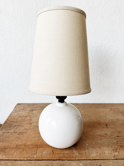 Vintage White Ceramic Lamp with Shade