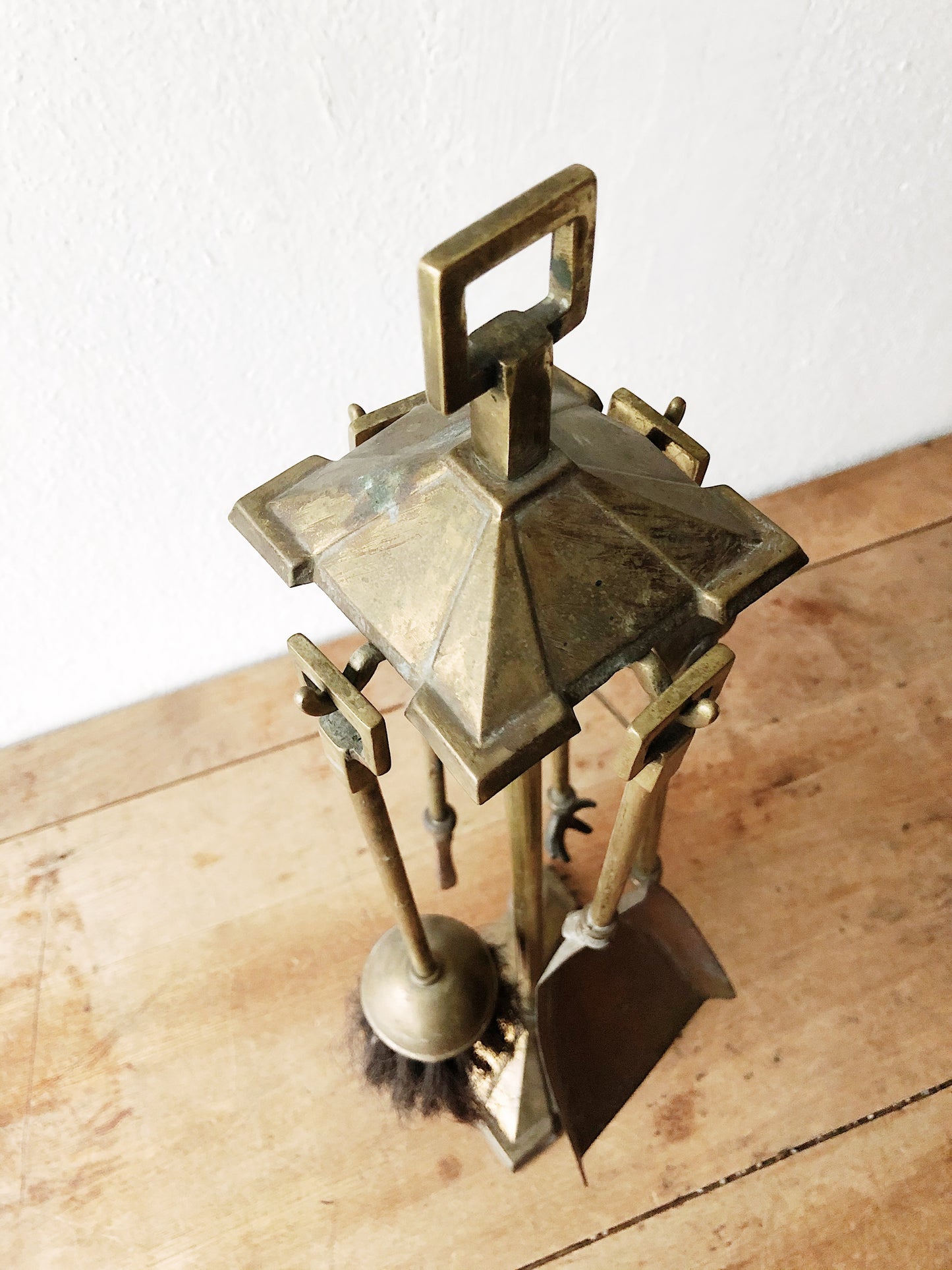 Antique Brass Firebox Tool Set