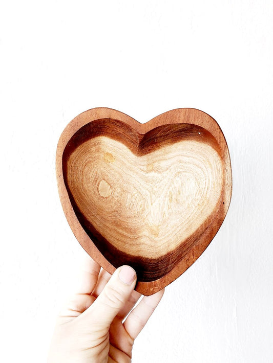 Handcarved Heart Dish