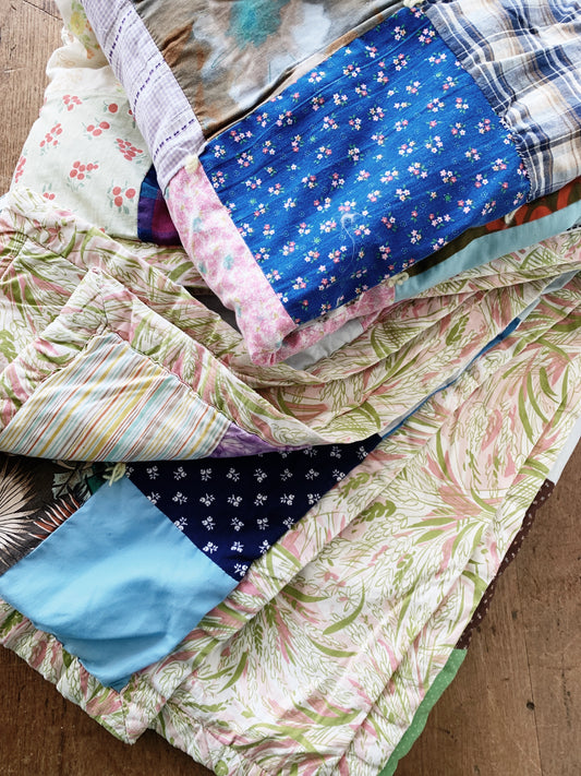 Vintage Handmade Cotton Patchwork Quilt