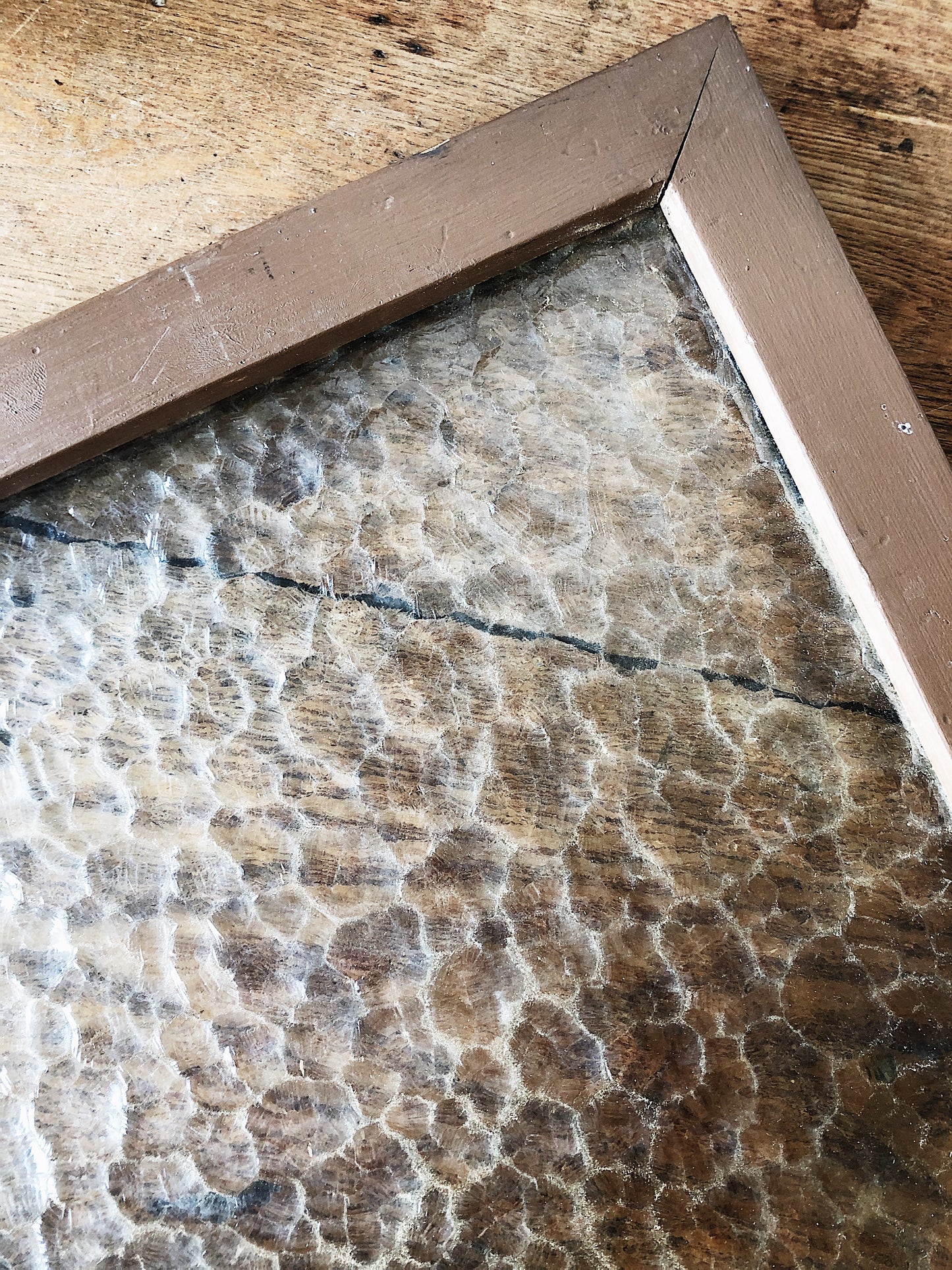 Vintage Pebble Glass Window