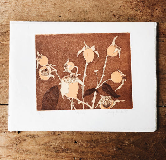 Original 1970s Vintage Etching