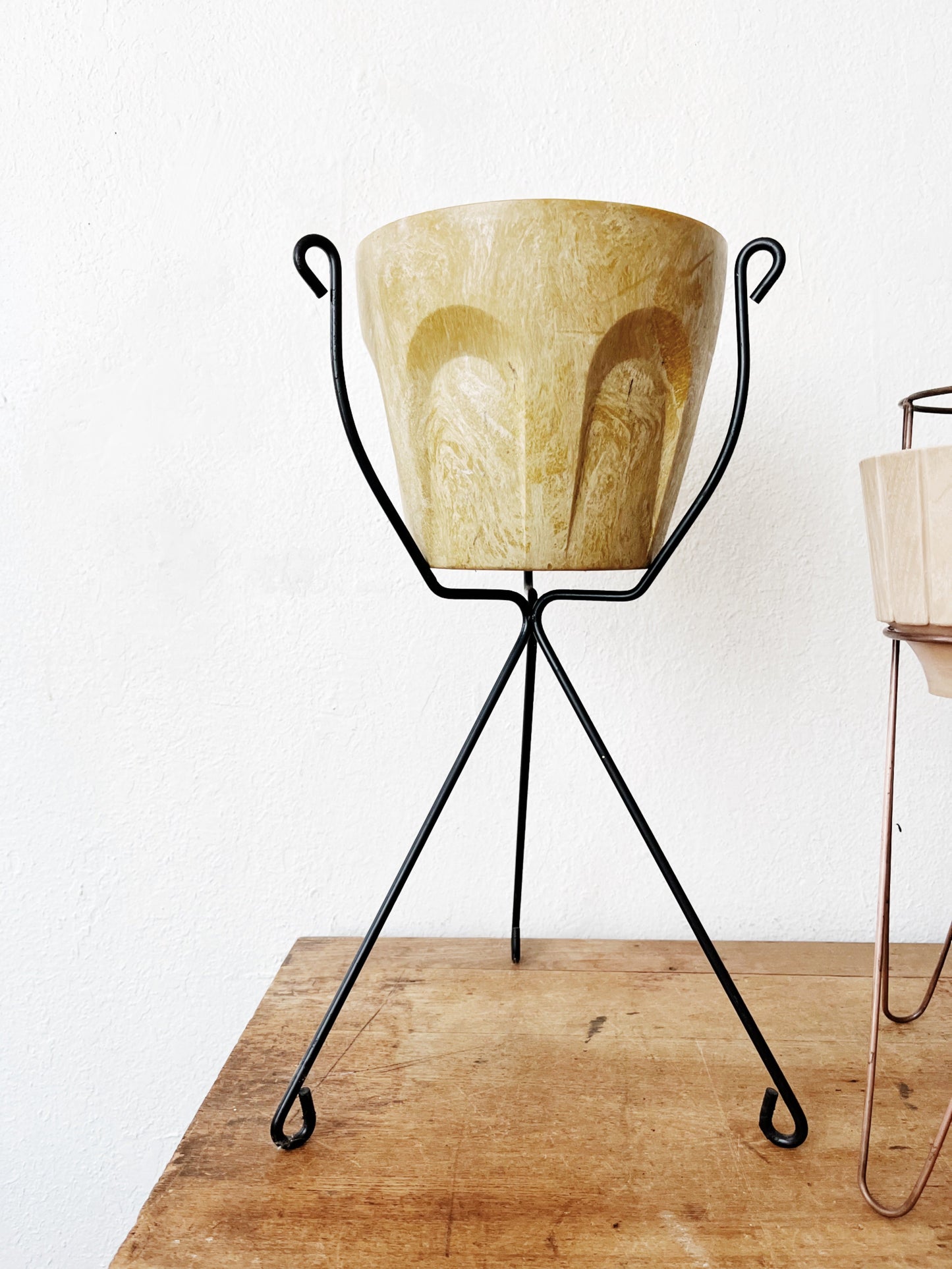 Mid Century Planters and Stands