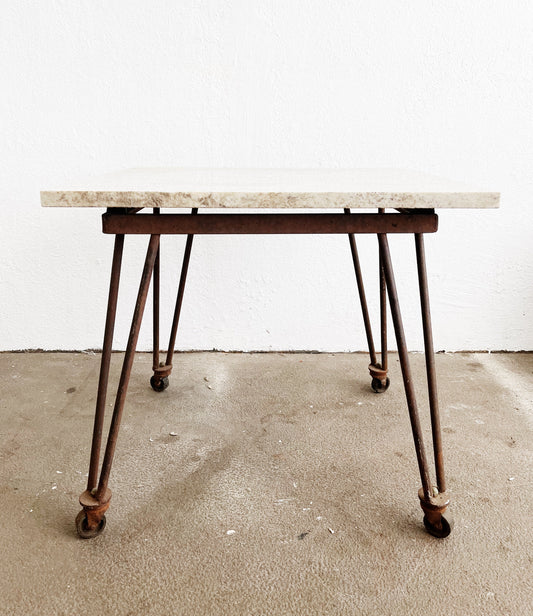 Vintage Iron Table with Granite Top