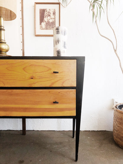 Vintage Metal and Wood Dresser / Buffet