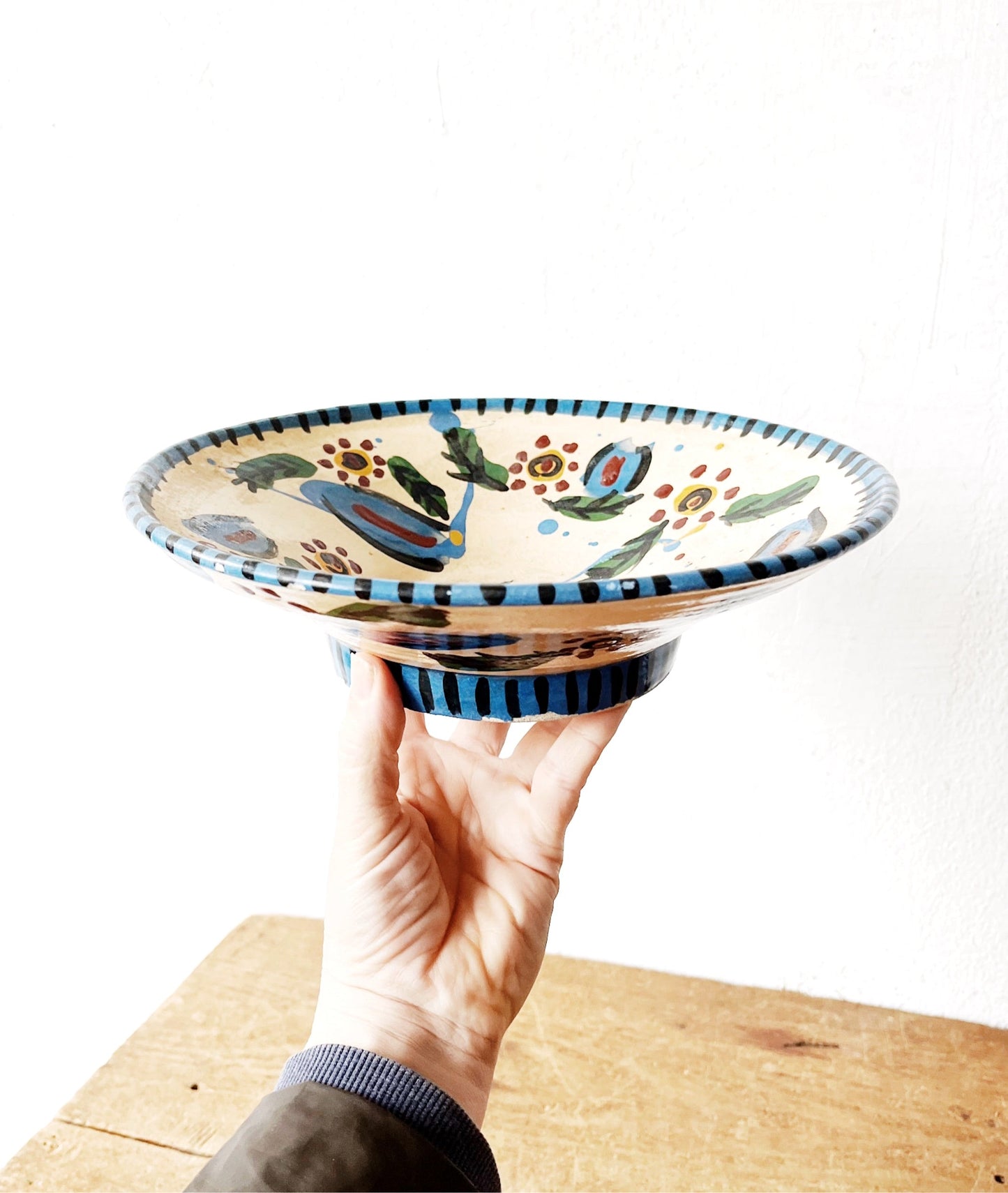 Vintage Painted Pottery Bowl