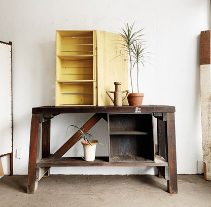 Rustic Vintage Wood Shelf Cupboard