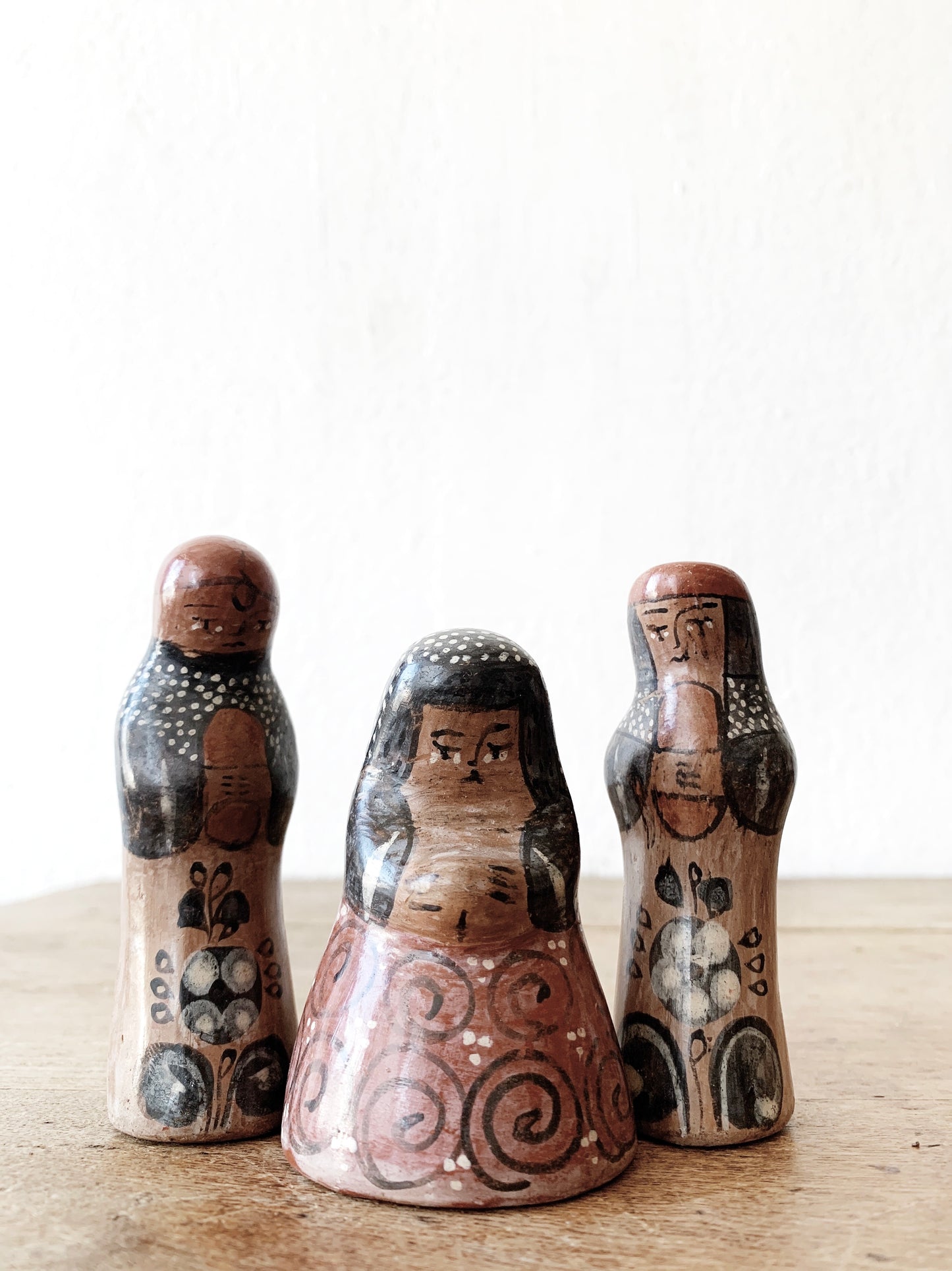 Vintage Hand Painted Clay Figurines Mexico