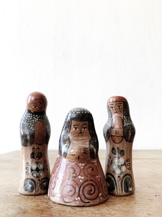 Vintage Hand Painted Clay Figurines Mexico