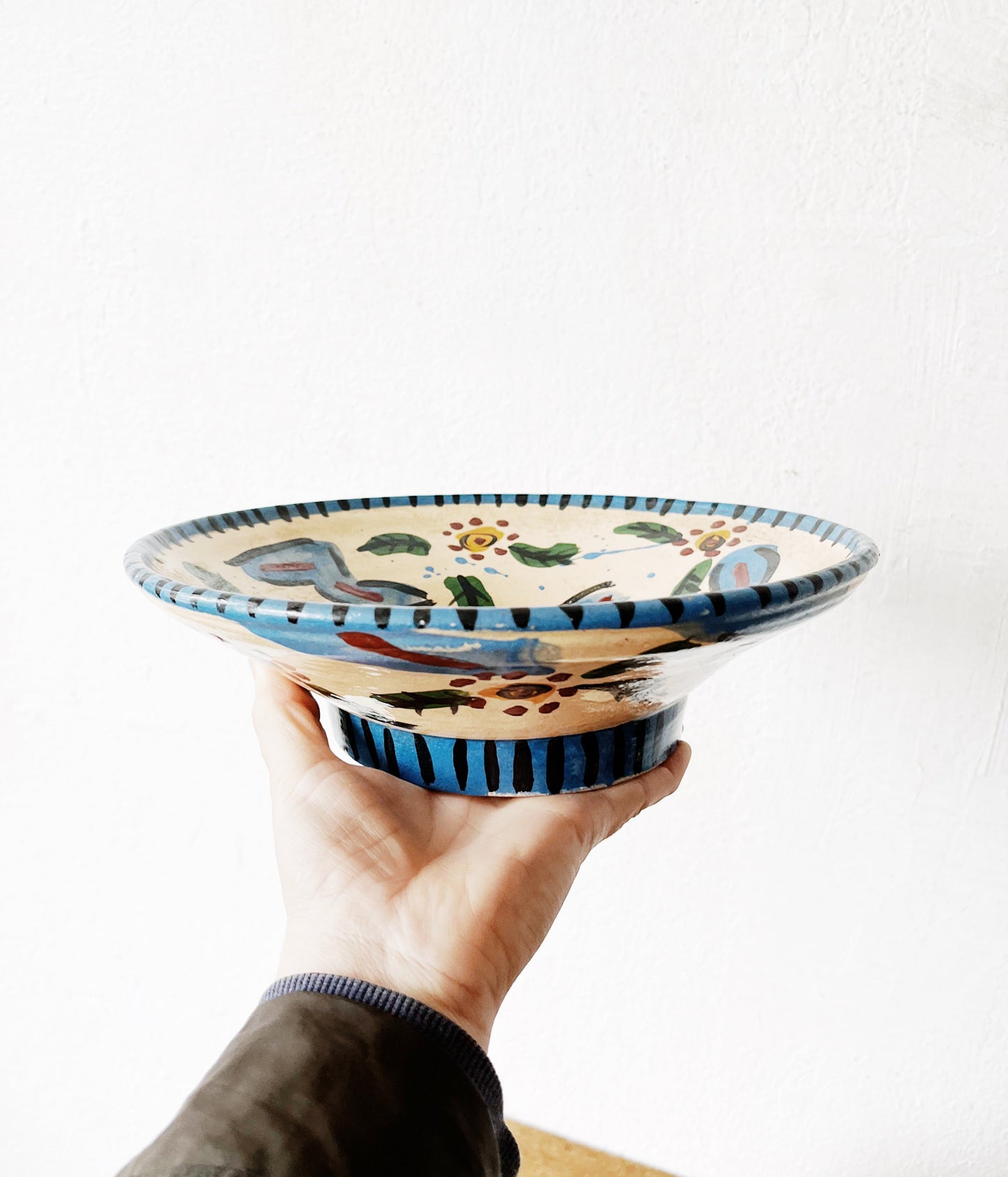 Vintage Painted Pottery Bowl