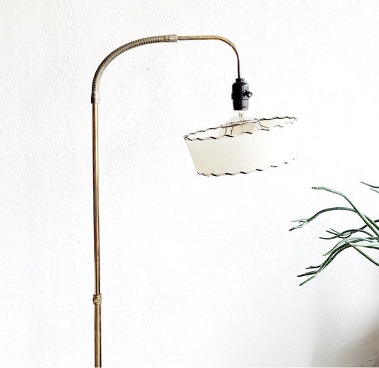 Vintage Brass Gooseneck Floor Lamp