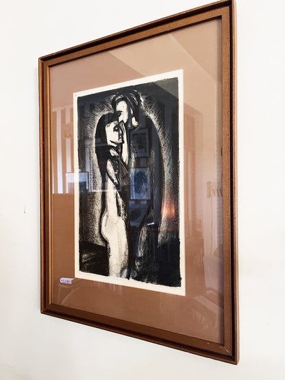 Vintage Original Framed Etching