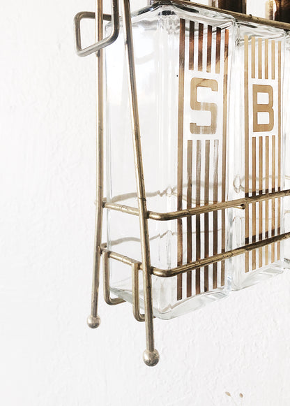 Mid Century Liquor Caddy with Lock