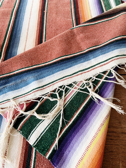 Vintage Wool Cotton Blend  Saltillo Runner