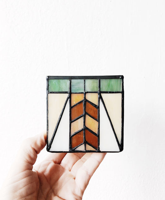 Vintage Stained Glass Votive Holder