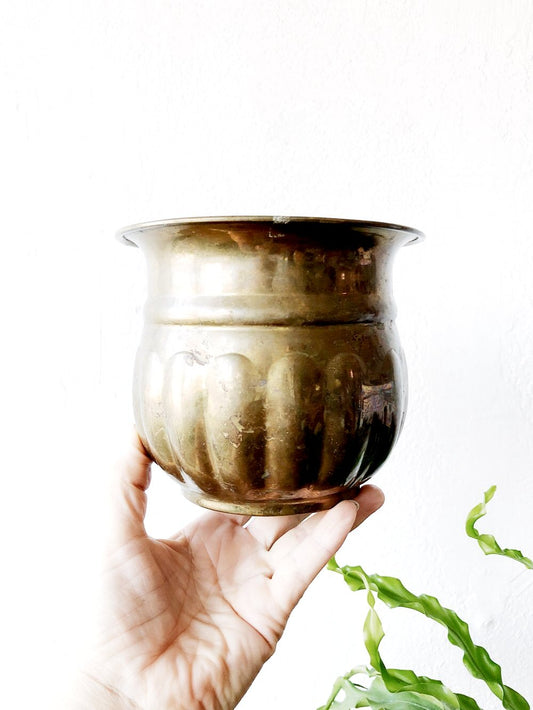 Vintage Brass Plant Pot