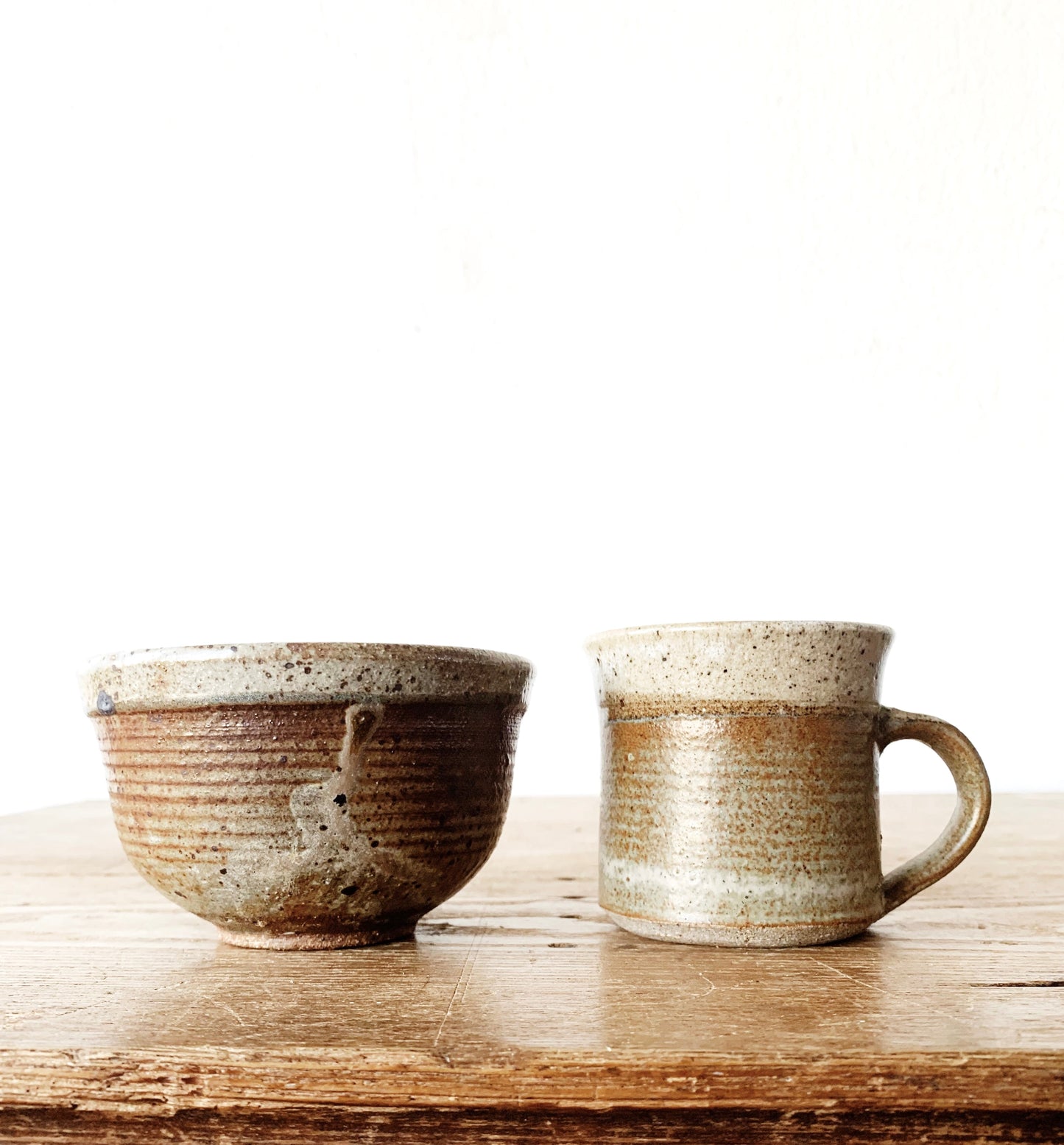 Handmade Vintage Pottery Pair