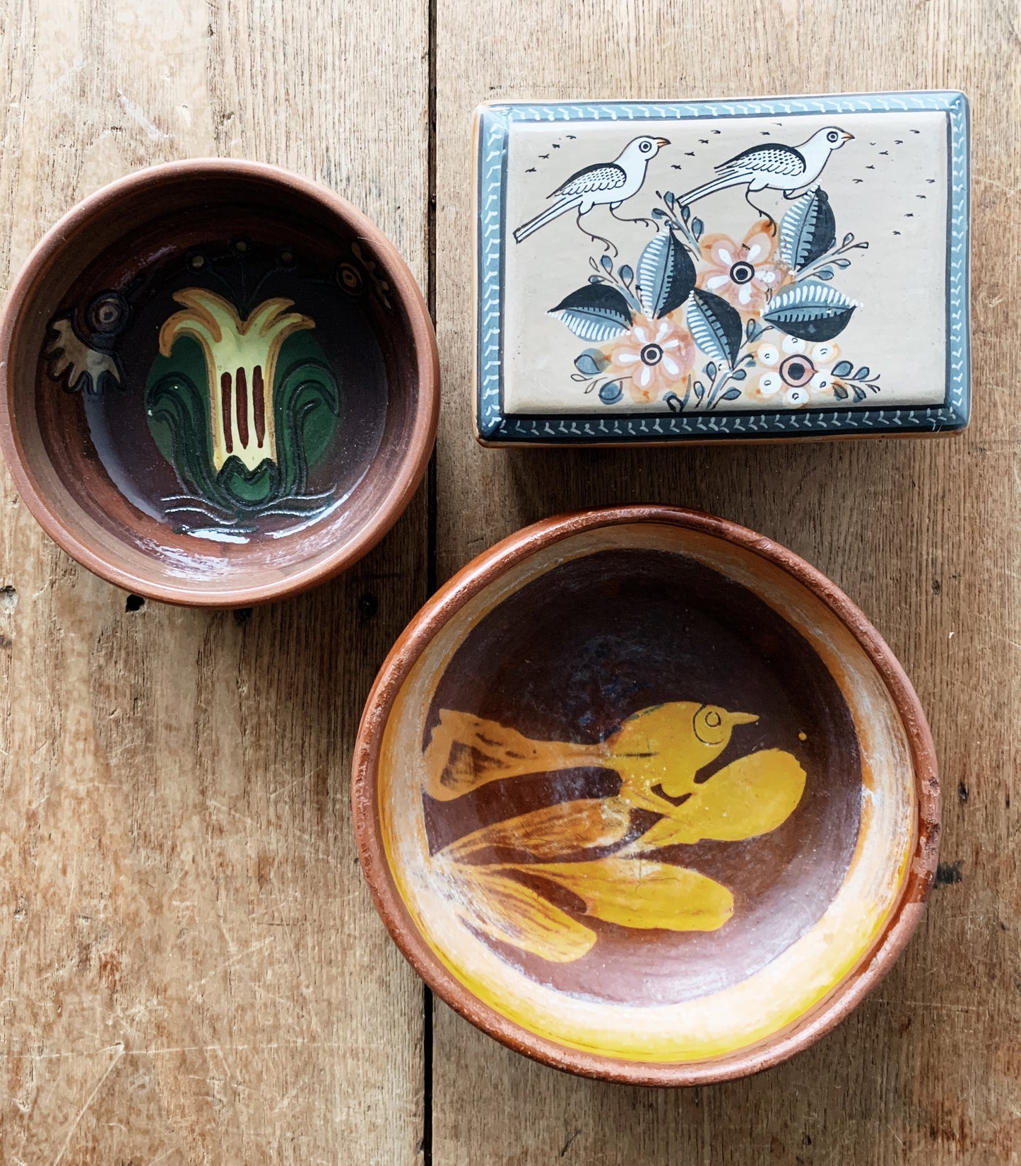 Vintage Birds and Flowers Pottery Collection