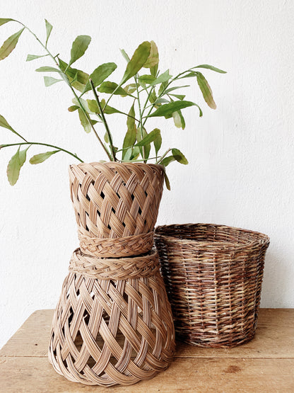 Vintage Woven Plant Basket