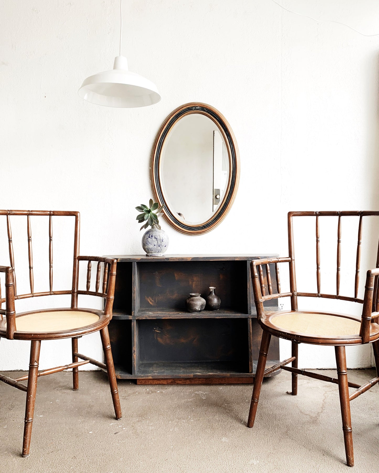 Large Beveled Oval Mirror