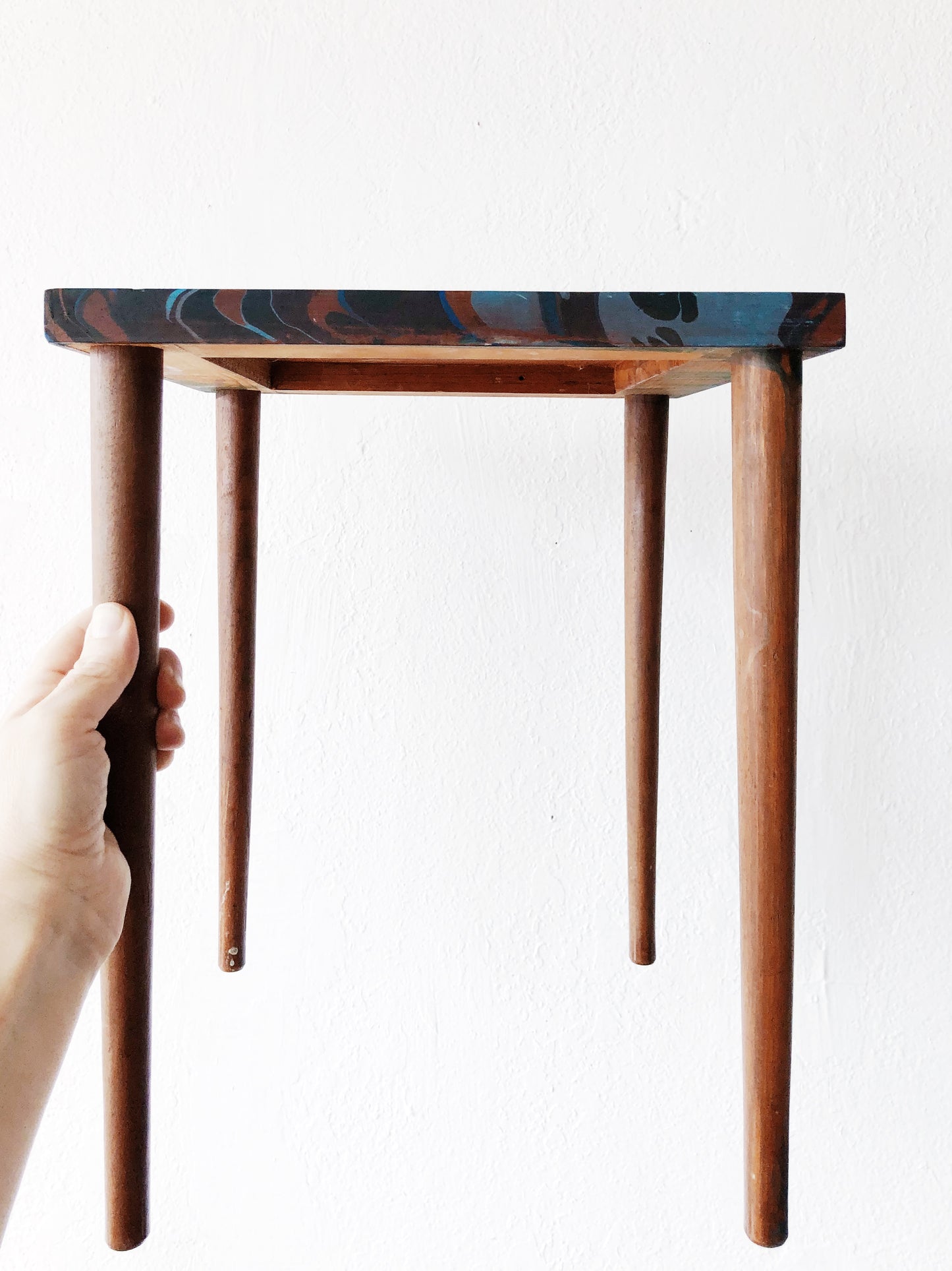 Marbleized MCM Table or Stand