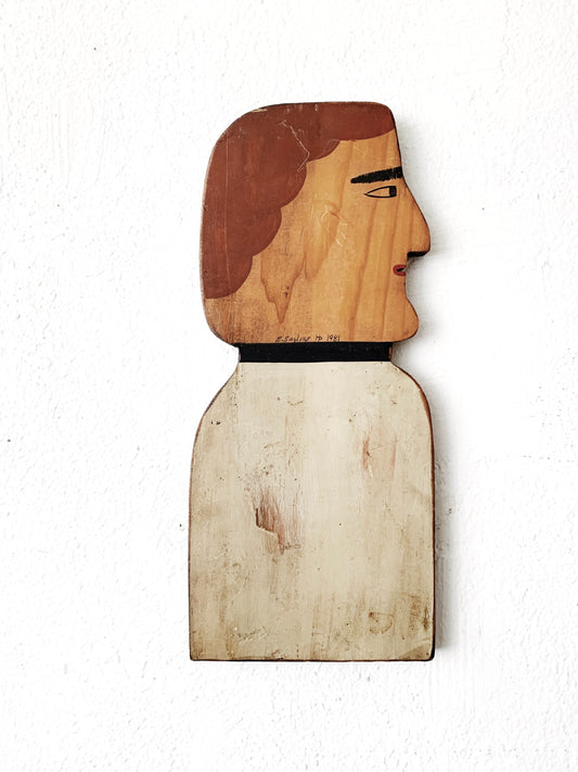 Vintage Wood Cut Folk Art