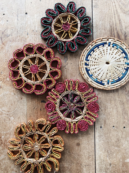 Set of Vintage Woven Trivets