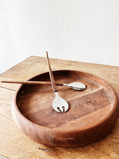 Shallow Teak Bowl and Servers